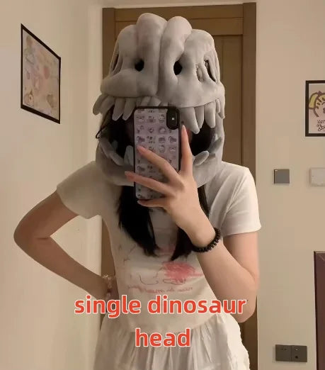 Hot Seller 3D Realistic Dinosaur Skeleton Costume Set Funny Headgear Cosply Dress up Clothing Plush Toys Creative Gifts