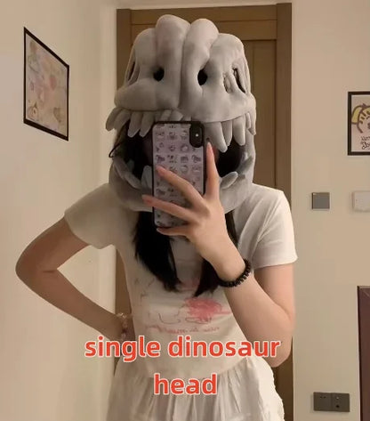 Hot Seller 3D Realistic Dinosaur Skeleton Costume Set Funny Headgear Cosply Dress up Clothing Plush Toys Creative Gifts