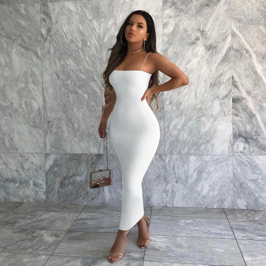Women Strap Midi Bodycon Dress Elegant Fashion Women Dress