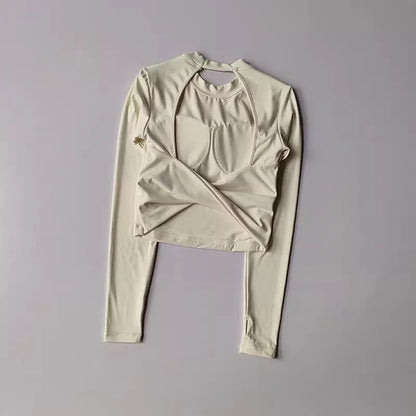 Sexy Short Backless Fixed Chest Pad Sports T-shirt Vest Women's Tight Fitting Quick Drying Slimming Yoga Suit Top Clothing