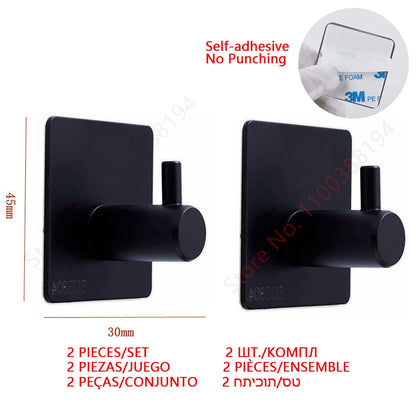 Toilet Towel Paper Wall Mount Holder Adhesive Black Silver Kitchen Roll Paper Stand Hanging Napkin Rack Bathroom Accessories WC