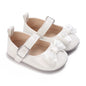 Newborn Princess Shoes Soft Leather Anti Slip Rubber Sole Baby Shoes White Girls Shoes