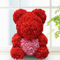 25cm Artificial Teddy Rose Flower Bear with Box Romantic Valentines Day Gift Girlfriend Women Anniversary Wedding Party Supplies