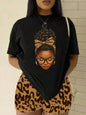 Women's Leopard Butterfly Print Casual Round Neck Short Sleeves T-Shirt Suit Fashion Street Style Comfortableo