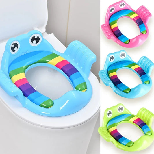 Kids Toilet Cover, Toddler Assisted Toilet Trainer, Upholstered Toilet, Handheld Thickened Comfort Cushion Potty