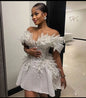 Romantic Prom Dresses 2025 Lace Pearl Mini Wedding Party Dress Handmade Flower Birthday Ball Gown African Girls Customized