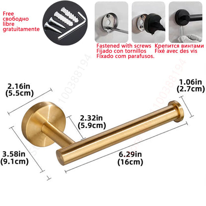 Toilet Towel Paper Wall Mount Holder Adhesive Black Silver Kitchen Roll Paper Stand Hanging Napkin Rack Bathroom Accessories WC