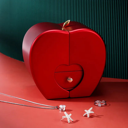 Christmas Gift Apple Jewelry Box With Eternal Flower Box Rose Flower Birthday Party New Year Valentine's Day Gift