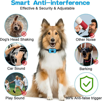 Dog Anti Barking Device USB Rechargeable Dogs Training Collar Ultrasonic Stop Barking Vibration Anti Bark Collar