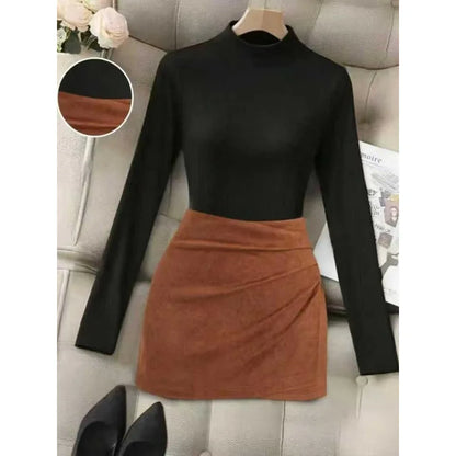 Cotton Blend Skirt with Embroidery Mid Spring Fashion Trend Queen Style Half-length Skirt