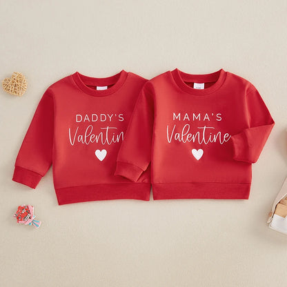 VISgogo Baby Casual Sweatshirt Long Sleeve Crew Neck Hoodie Letters Heart Print Valentine’s Day Clothes for Girls Boys