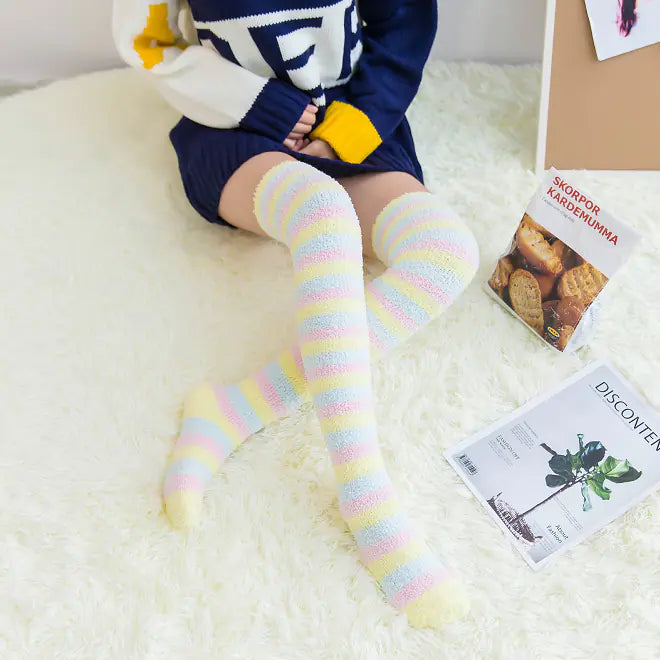 Winter Coral Fleece Over-Knee Socks for Women
