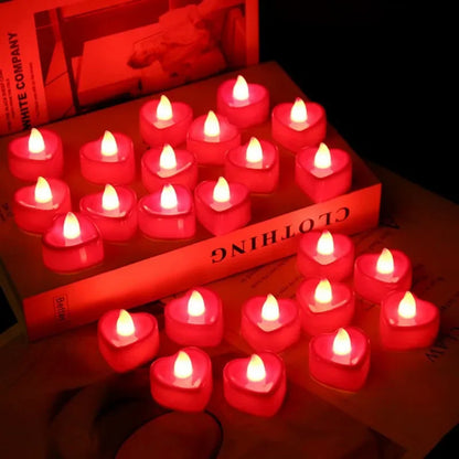 Heart-shaped Love Night LightsLights Decoration Electronic Candle for Adults Room Romantic Light for Wedding Valentine's Day