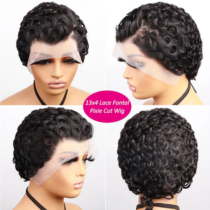Body Wave 13x4 HD Lace Front Human Hair Wig Pixie Cut Glueless Wigs For Women 100% Human Hair Wigs Pre Plucked Lace Wig