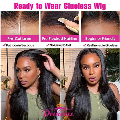 Hair Straight 13X5  Lace Frontal Wigs For Women Brazilian 100% Human Hair Wig Tranparent Lace Pre plucked Natural Black