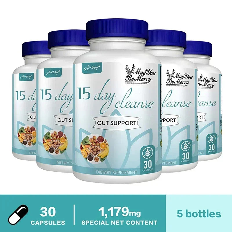 15 Day Cleanse - Gut and Colon Support | Caffeine Free | Advanced Formula with Senna, Cascara Sagrada, & Psyllium Husk | Non-G