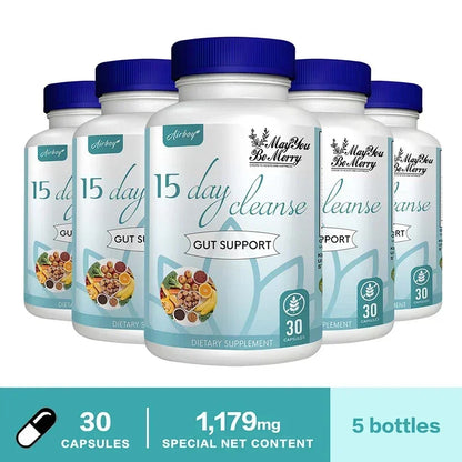 15 Day Cleanse - Gut and Colon Support | Caffeine Free | Advanced Formula with Senna, Cascara Sagrada, & Psyllium Husk | Non-G