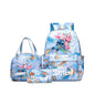 3Pcs Stitch Print Backpack Set, With Tote and Pouch, Large Capacity Lightweight And Pouch