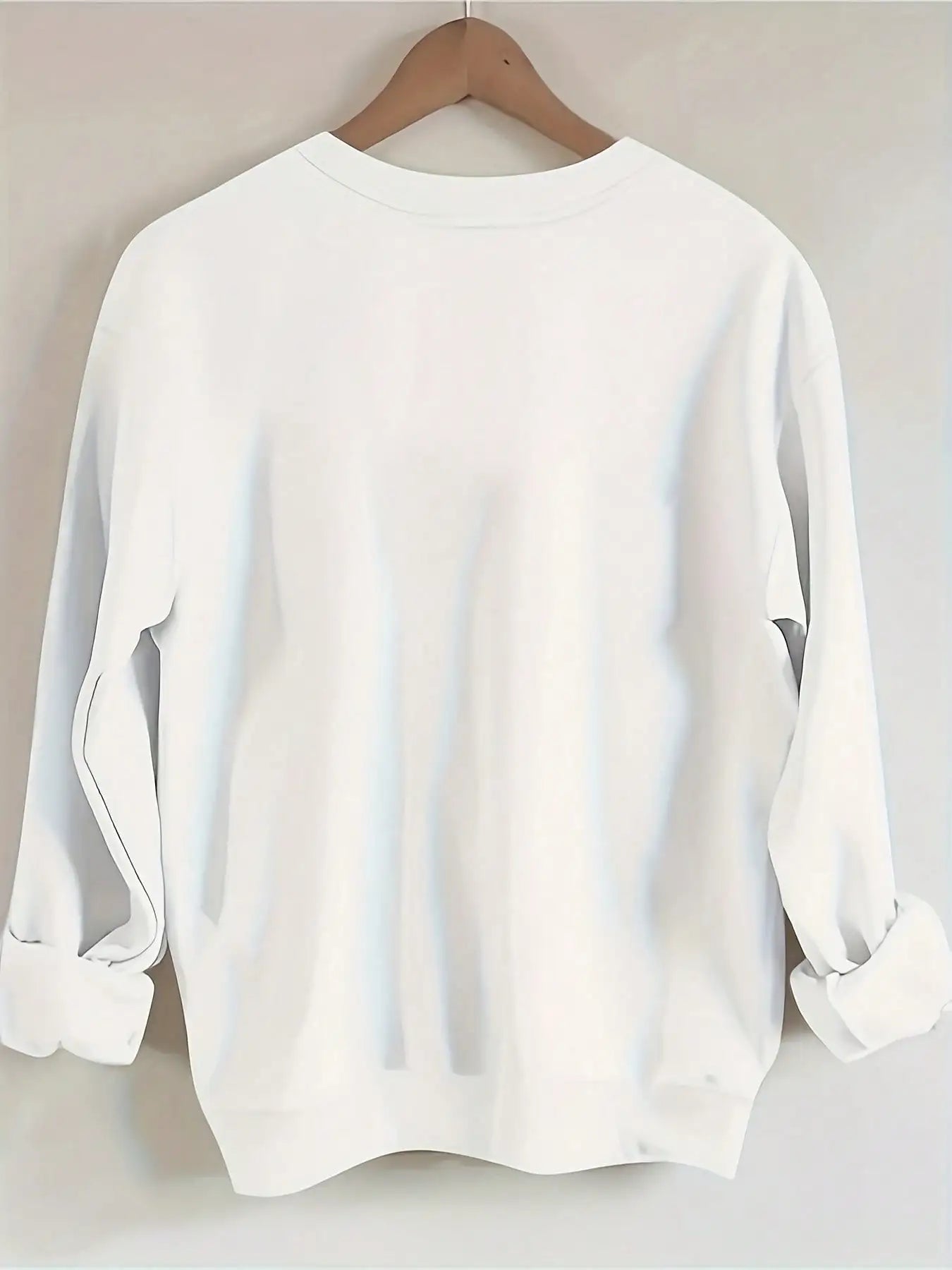 Women's Oversized Crewneck Sweatshirt with Bold Arch Lettering Print