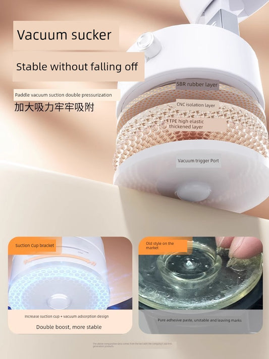 Moswei MagSafe Magnetic Phone Holder Car Bathroom Glass Wall-Mounted Bracket Vacuum Sucker Mirror Punch-Free Shooting Vlog Selfie Stick Strong and Stable