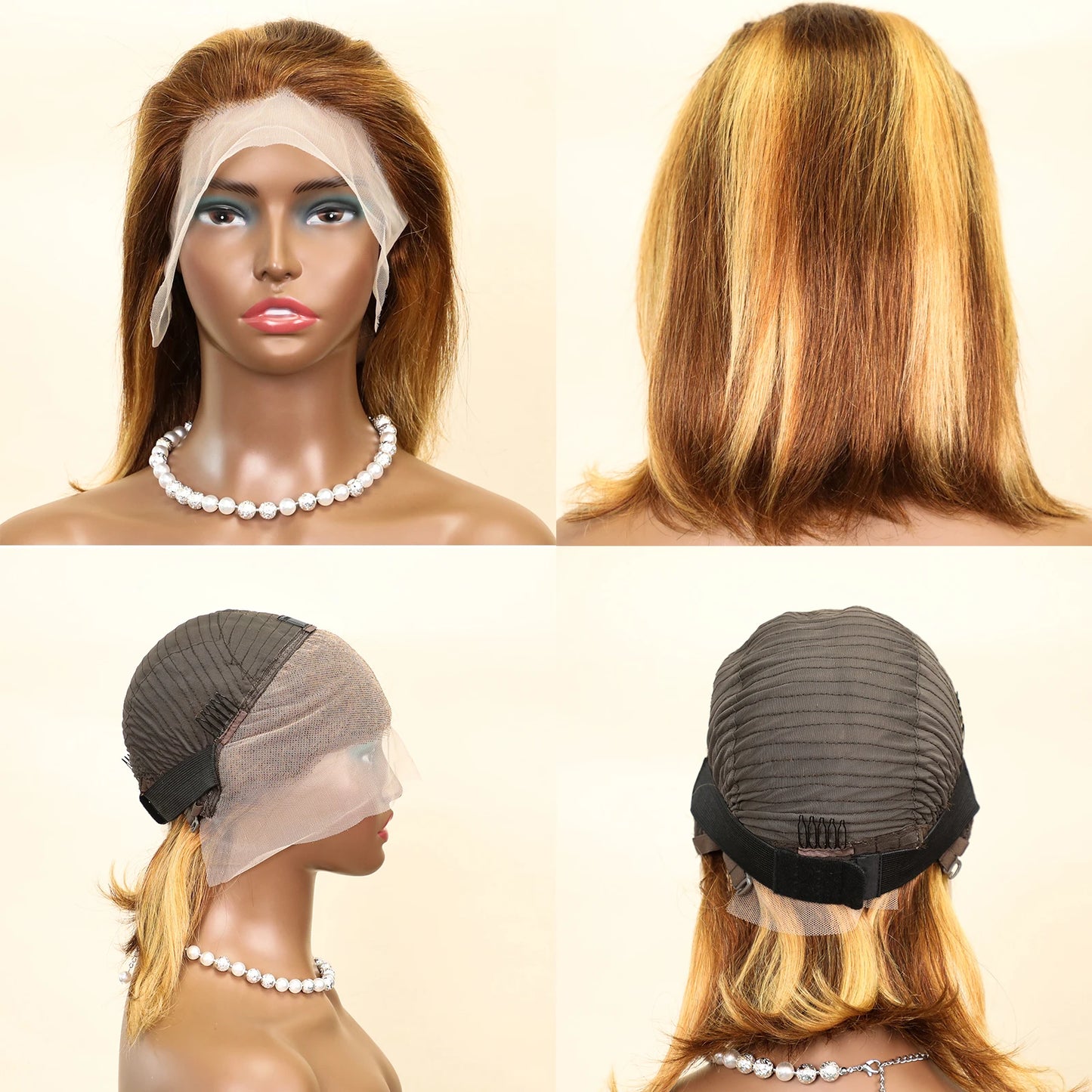 Hair Straight BobTransparent 100% Human Hair Wigs 13x4 Lace Frontal Wig Ready Wear Bob Wigs Brazilian Hair Brown Blonde For Black Women 220Density
