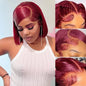 Hair 13*4 Straight Bob Wigs 100% Human Hair 99J Burgundy Color Glueless Bob Wig Bob Wig Brazilian Straight Lace Front Human Hair