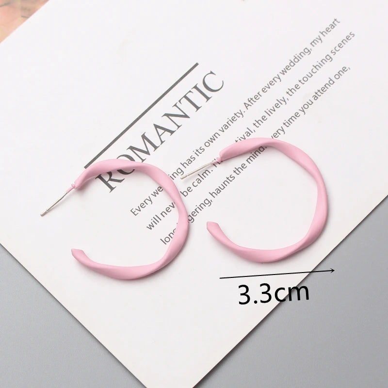 Pink Color Flower Drop Earrings for Women Summer Geometry Heart Leaf Butterfly Brincos Party Ear Jewelry Valentine's Day Gift