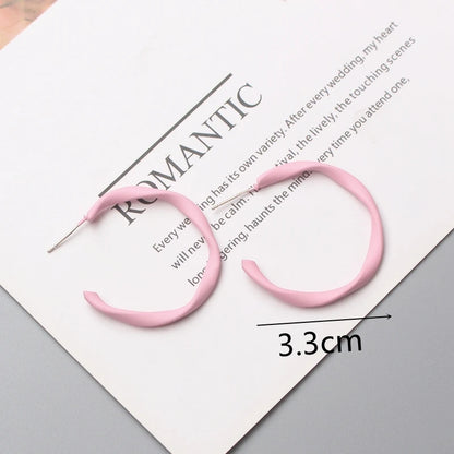 Pink Color Flower Drop Earrings for Women Summer Geometry Heart Leaf Butterfly Brincos Party Ear Jewelry Valentine's Day Gift