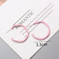 Pink Color Flower Drop Earrings for Women Summer Geometry Heart Leaf Butterfly Brincos Party Ear Jewelry Valentine's Day Gift