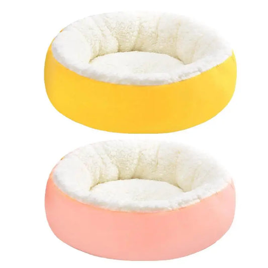 Round Large Dog Sofa Long Bed Pet Bed Cat Bed Mats Dogs Kennel Winter Warm Sleeping Donut Pets Net Cushion Dogs Supplies