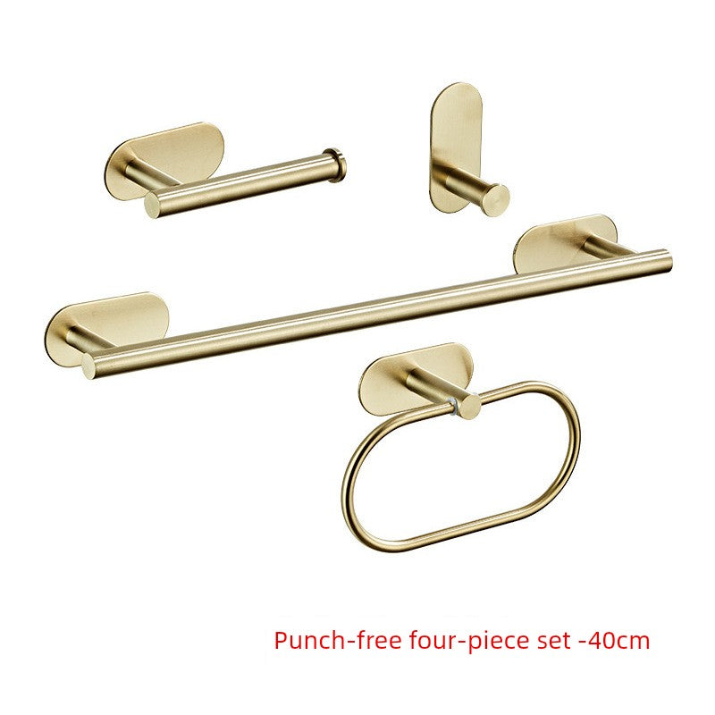 Shengruijia Brushed Gold Stainless Steel Clothes Hook Towel Bar