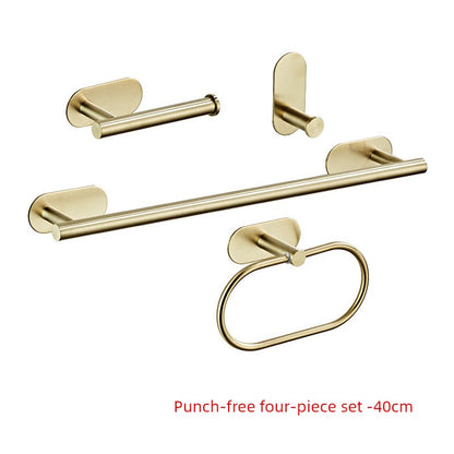 Shengruijia Brushed Gold Stainless Steel Clothes Hook Towel Bar