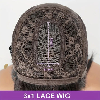 3x1 Middle Part Lace Wig Body Wave  Wigs Natural Human Hair Wig with Bangs for Women 200% Density