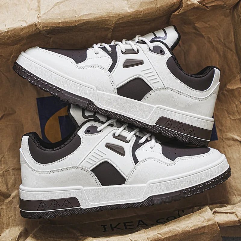 2025 New Men's Shoes Breathable White Shoes Men's Trendy Versatile Thick soled Low cut Sneakers Casual Board Shoes