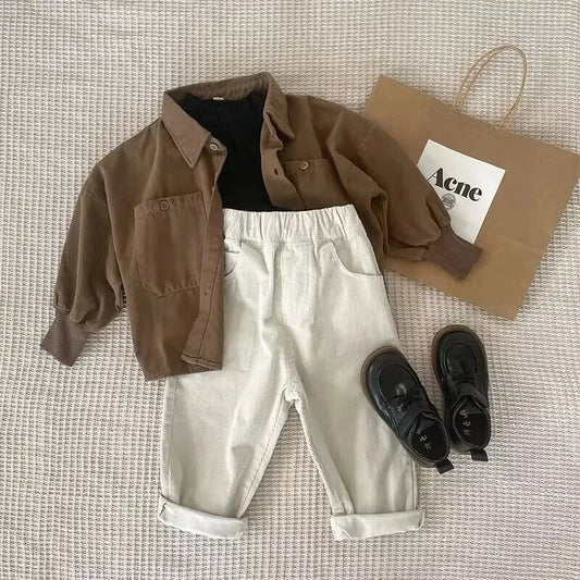 Toddler Boy 2 Piece outfits clothes longe sleeve Button Down Shirt+Pants For Boy