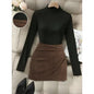 Cotton Blend Skirt with Embroidery Mid Spring Fashion Trend Queen Style Half-length Skirt
