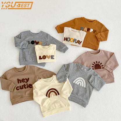 Baby Boys Girls Clothes Spring Autumn Hoodies Pullovers Tops Korean Long Sleeves Kids Hoodies Sweatshirt For Children's
