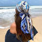 Large Hijab Scarves For Women Fashion Print Silk Satin Scarf 90cmx90cm Luxury Brand Square Shawls Head Scarfs For Ladies