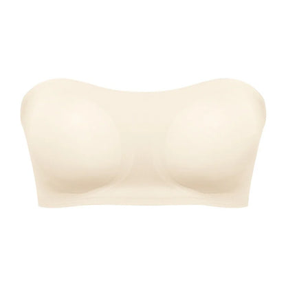 Removable Padded Soft Ice Silk Traceless Women Brasseries Wire Free Seamless Bra For Women Strapless Bra