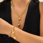 Bohemian Colorful Necklaces Bracelet Set punk Gold chain Choker Necklace Jewelry for Women