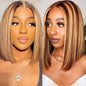 Hair Straight BobTransparent 100% Human Hair Wigs 13x4 Lace Frontal Wig Ready Wear Bob Wigs Brazilian Hair Brown Blonde For Black Women 220Density