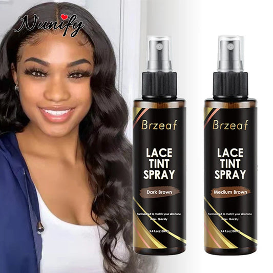 Nunify Lace Tint Spray For Wigs Waterproof Wig Tint Mousse For Natural Wig 100Ml Tinted Lace Spray 1Pcs Wig Installation Tools