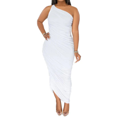 summer elegant party Midi dresses  shoulder evening dresses Casual women's prom dresses