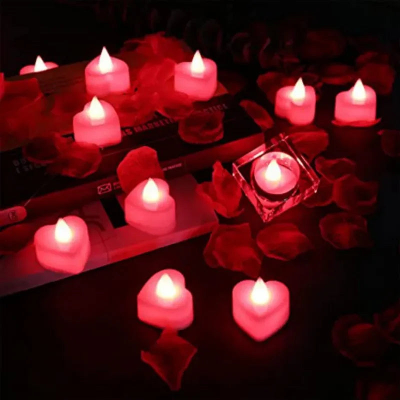 Heart-shaped Love Night LightsLights Decoration Electronic Candle for Adults Room Romantic Light for Wedding Valentine's Day