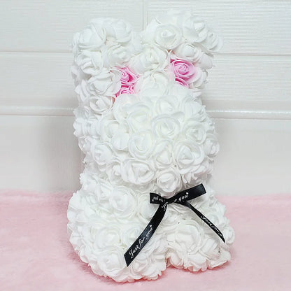 Rose Rabbit NEW Valentines Day Gifts 27cm Flower Rabbits Artificial Floral Decorations Mother' DAY Gift For Girlfriend Festival