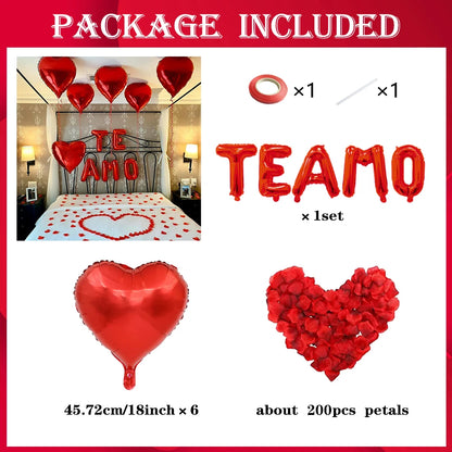 Spanish I Love You Te Amo Banner Balloon Valentine's Day Wedding Anniversary Birthday Father's Day Decoration Decoration Balloon