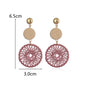 Pink Color Flower Drop Earrings for Women Summer Geometry Heart Leaf Butterfly Brincos Party Ear Jewelry Valentine's Day Gift