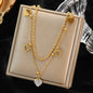 EILIECK 316L Stainless Steel Cute Love Heart Pendant Necklaces Gold Color Waterproof Chain Neck Jewelry Valentine's Day Gifts