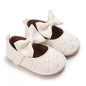 Newborn Princess Shoes Soft Leather Anti Slip Rubber Sole Baby Shoes White Girls Shoes
