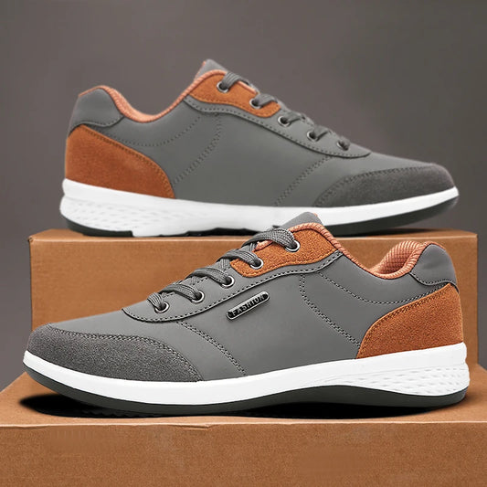 Leather Men Shoes Sneaker Trend Sports Running Breathable Men‘s Sneakers Non-slip Footwear Shoe for Male Walking Autumn